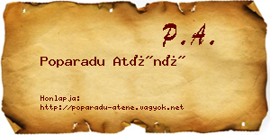 Poparadu Aténé névjegykártya